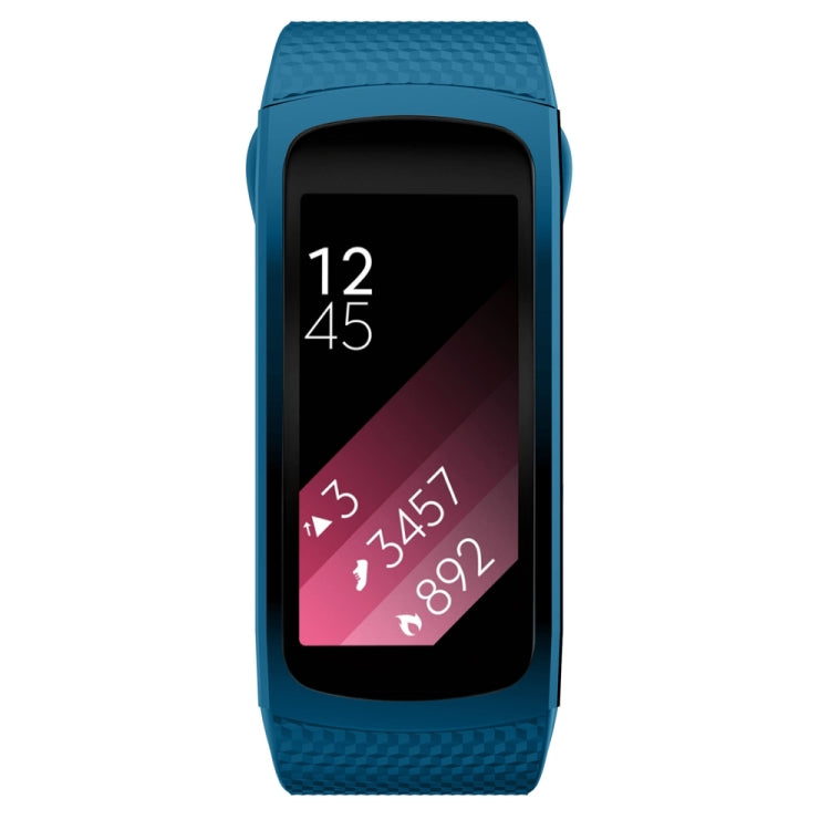 For Samsung Gear Fit2 Pro Silicone Watch Band, Size:L(Official Blue) - Watch Bands by buy2fix | Online Shopping UK | buy2fix