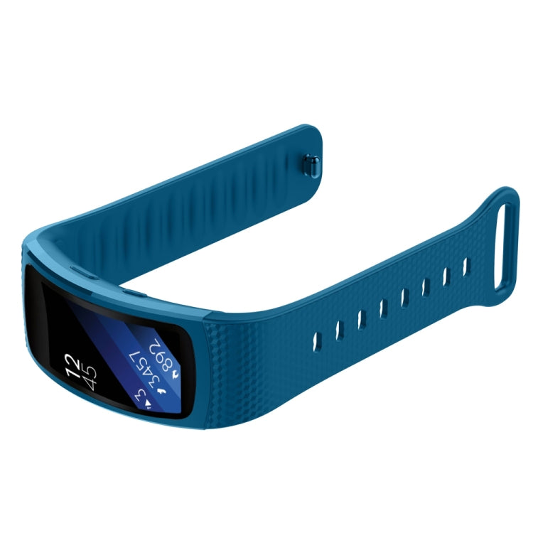 For Samsung Gear Fit2 Pro Silicone Watch Band, Size:L(Official Blue) - Watch Bands by buy2fix | Online Shopping UK | buy2fix