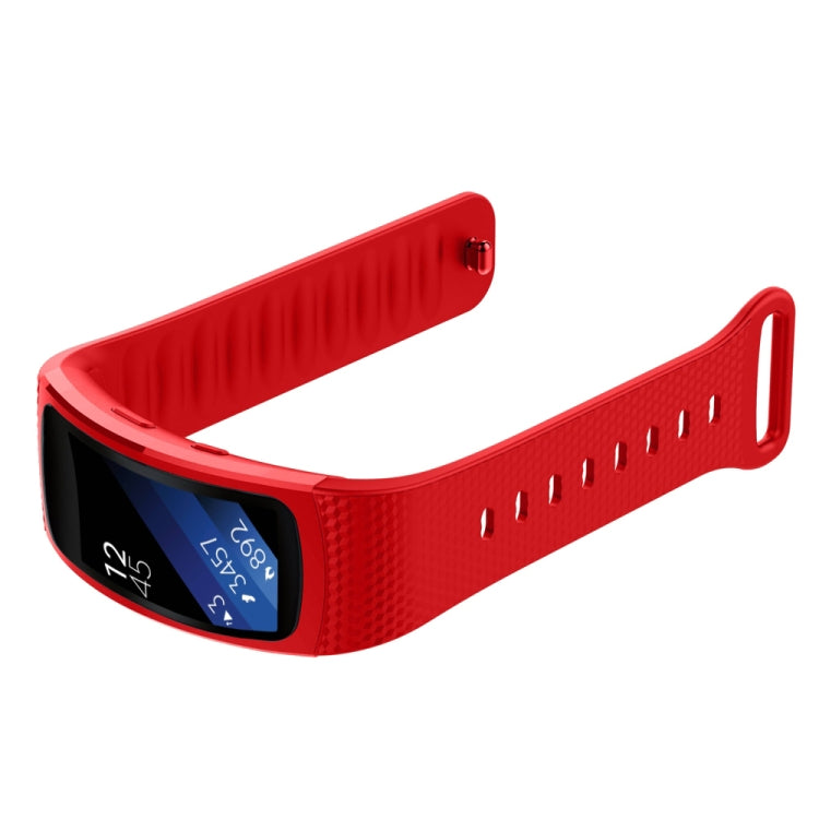 For Samsung Gear Fit2 Pro Silicone Watch Band, Size:L(Red) - Watch Bands by buy2fix | Online Shopping UK | buy2fix