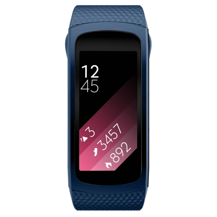 For Samsung Gear Fit2 Pro Silicone Watch Band, Size:L(Midnight Blue) - Watch Bands by buy2fix | Online Shopping UK | buy2fix