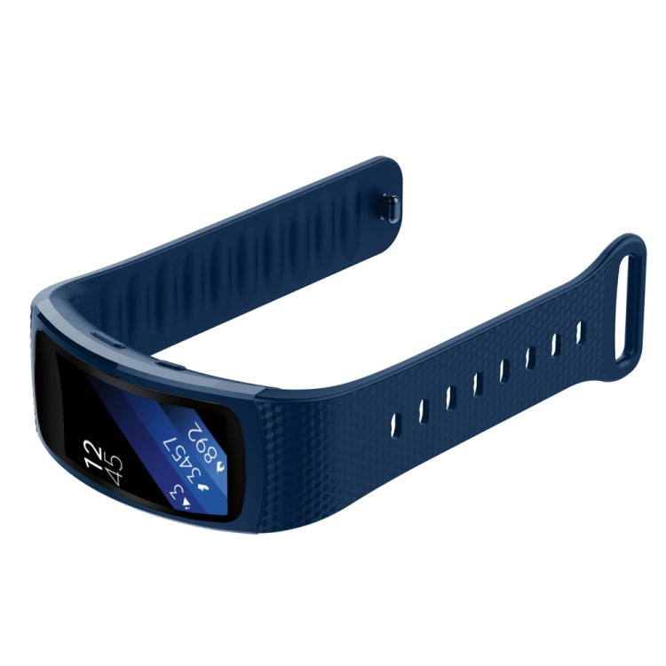 For Samsung Gear Fit2 Pro Silicone Watch Band, Size:L(Midnight Blue) - Watch Bands by buy2fix | Online Shopping UK | buy2fix