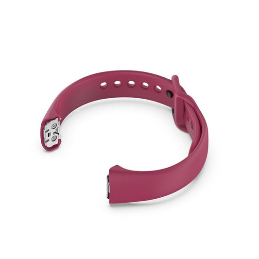 For Samsung Galaxy Fit SM-R370 Silicone Steel Shrapnel Black Buckle Watch Band(Wine Red) by buy2fix