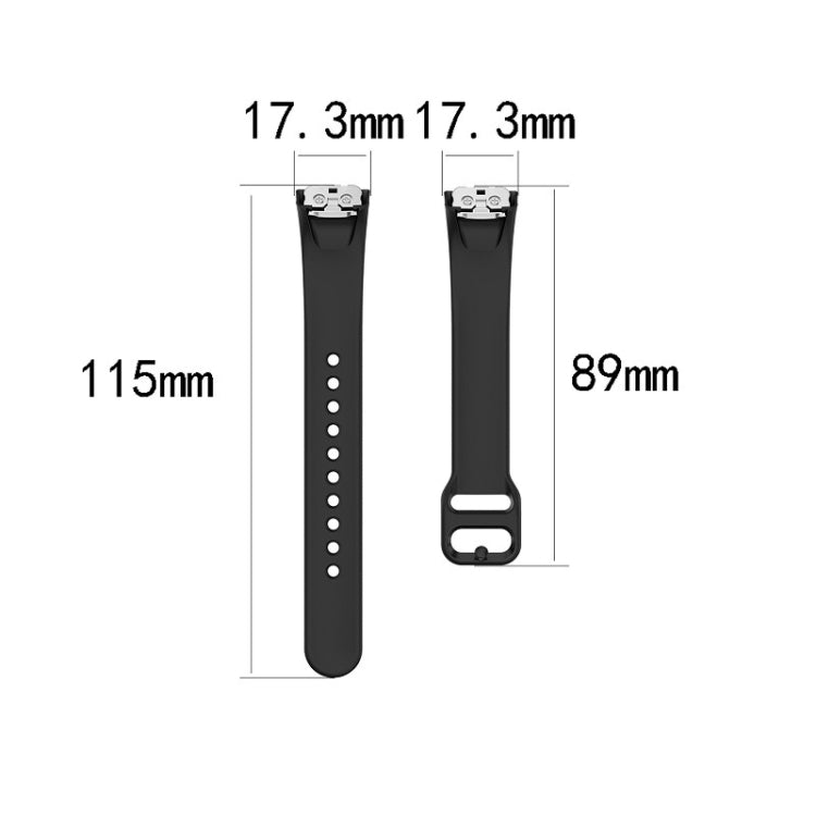 For Samsung Galaxy Fit SM-R370 Silicone Steel Shrapnel Black Buckle Watch Band(Black) - Watch Bands by buy2fix | Online Shopping UK | buy2fix