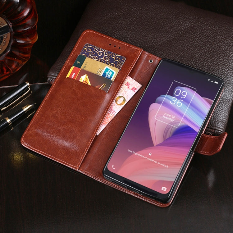 For TCL 10 SE idewei Crazy Horse Texture Horizontal Flip Leather Case with Holder & Card Slots & Wallet(Yellow) by idewei