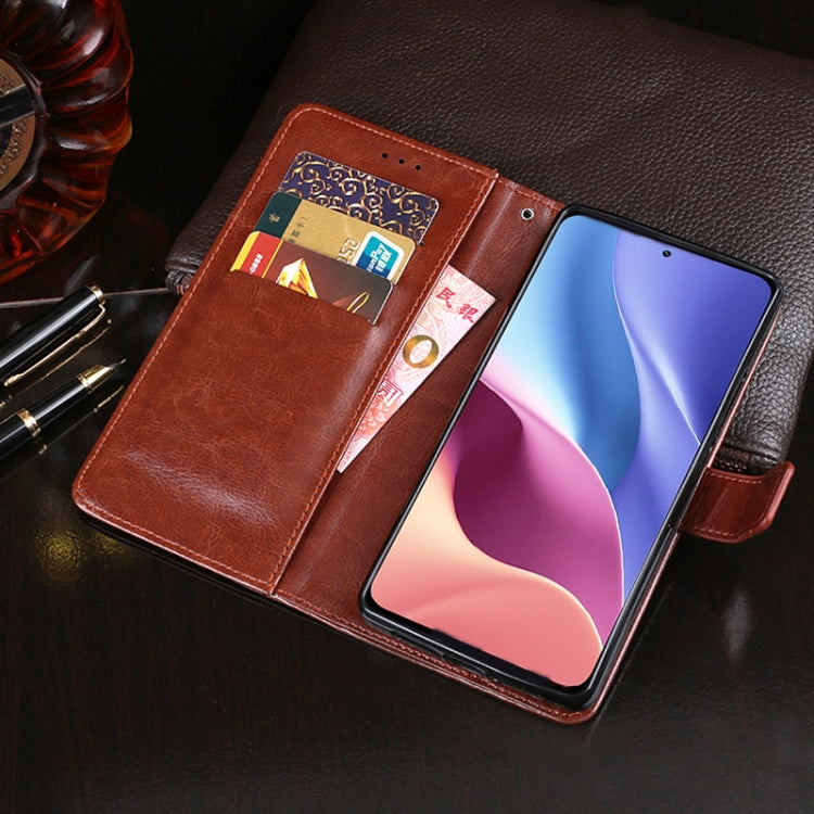 For Xiaomi Poco F3 idewei Crazy Horse Texture Horizontal Flip Leather Case with Holder & Card Slots & Wallet(Black) by idewei