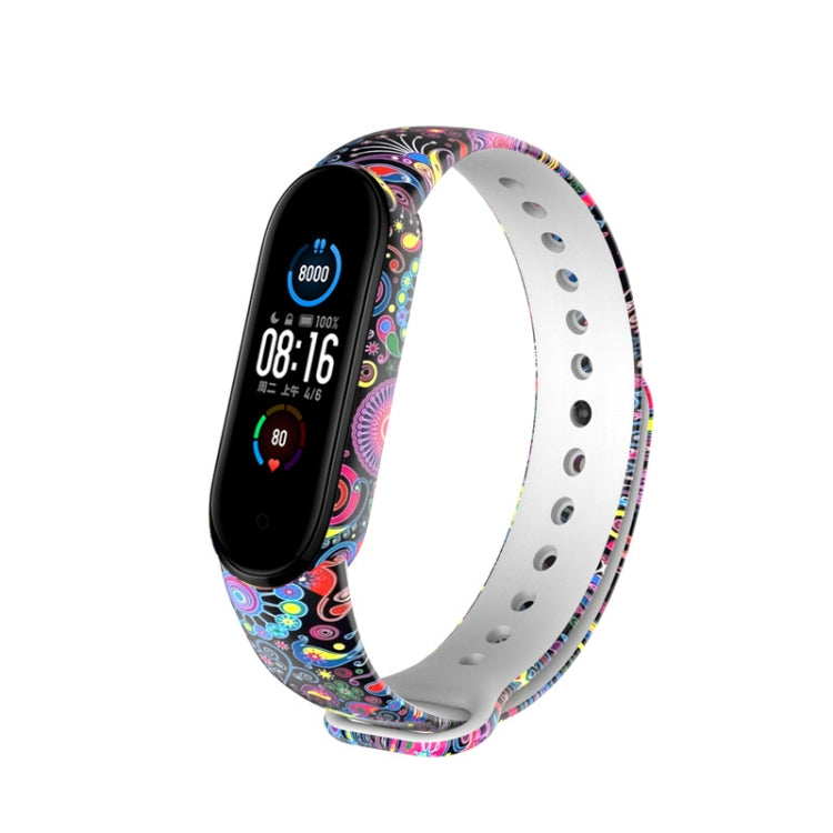 For Xiaomi Mi Band 6 (CA8856) Colored Drawing Silicone Watch Band(Peacock) - Watch Bands by buy2fix | Online Shopping UK | buy2fix