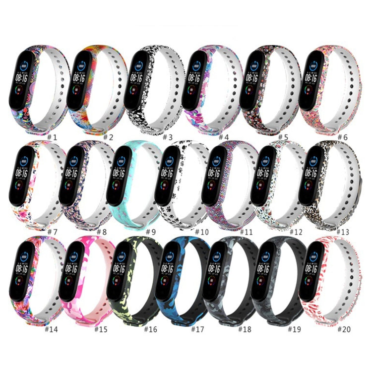 For Xiaomi Mi Band 6 (CA8856) Colored Drawing Silicone Watch Band(Peacock) by buy2fix