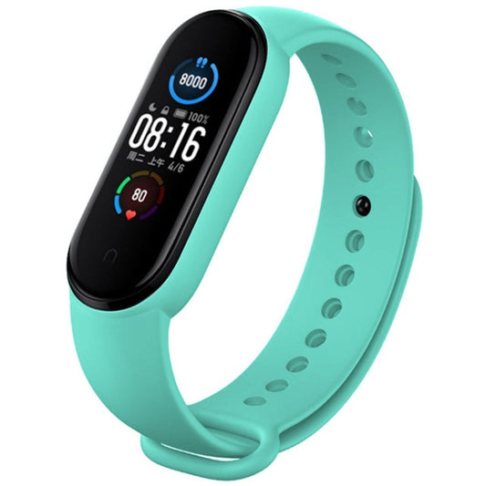 For Xiaomi Mi Band 6 (CA8856) Solid Color Silicone Watch Band(Mint Green) by buy2fix
