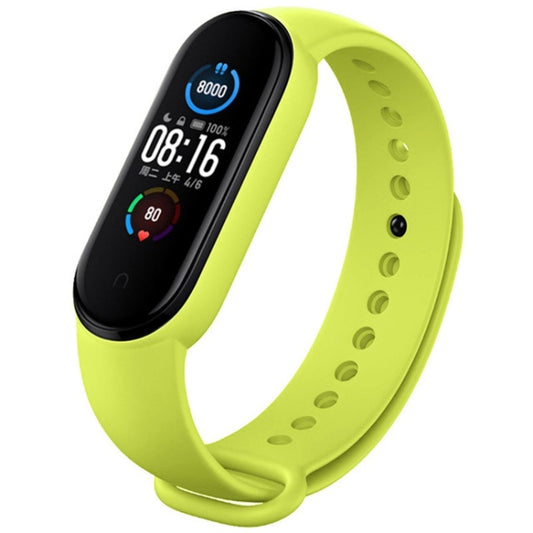 For Xiaomi Mi Band 6 (CA8856) Solid Color Silicone Watch Band(Lime Green) by buy2fix