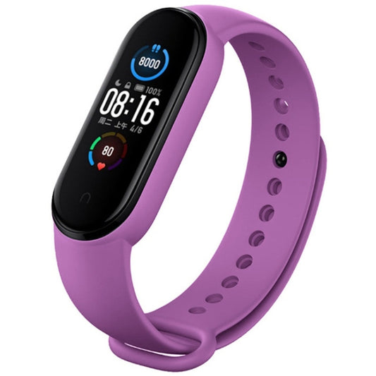 For Xiaomi Mi Band 6 (CA8856) Solid Color Silicone Watch Band(Dark Purple) by buy2fix