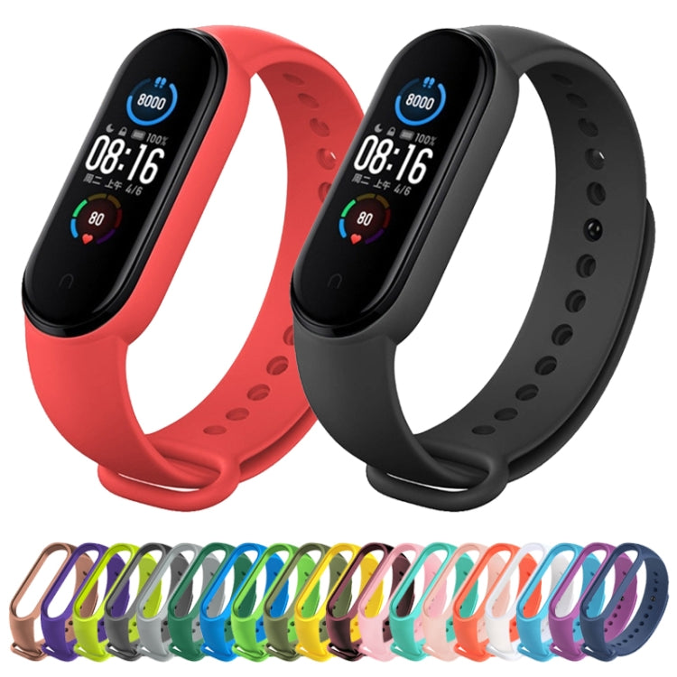 For Xiaomi Mi Band 6 (CA8856) Solid Color Silicone Watch Band(Black) by buy2fix