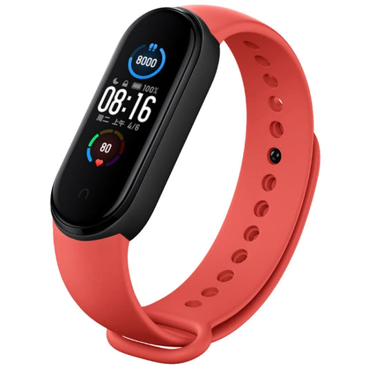 For Xiaomi Mi Band 6 (CA8856) Two-color Silicone Watch Band(Red+Black) by buy2fix