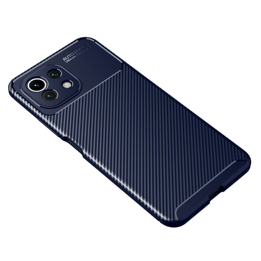 For Xiaomi Mi 11 Lite Carbon Fiber Texture Shockproof TPU Case(Blue) by buy2fix