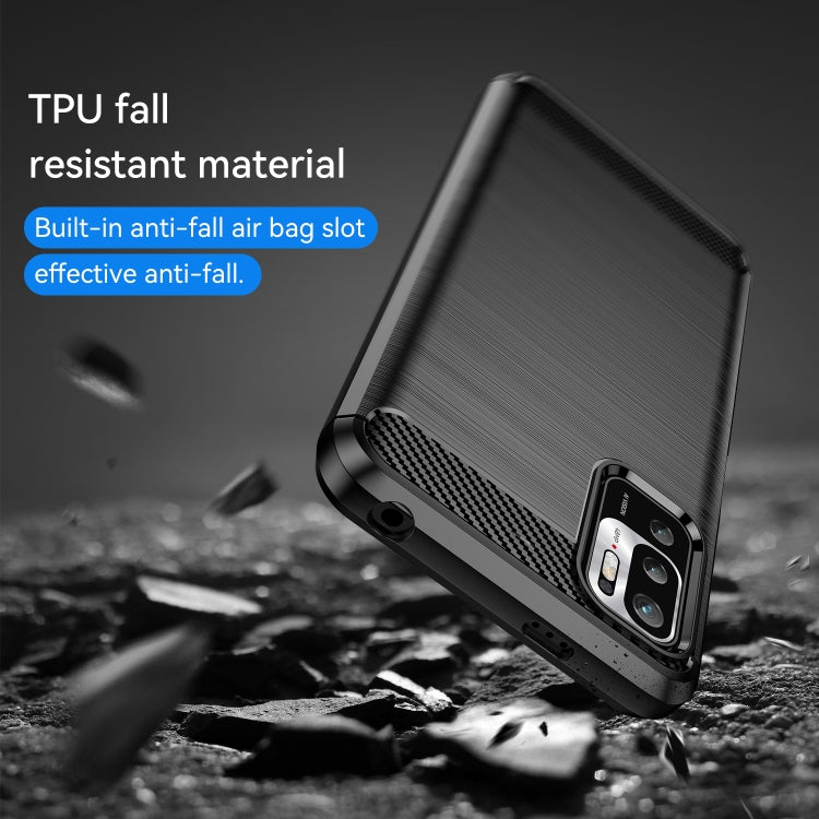 For Xiaomi Redmi Note 10 5G Brushed Texture Carbon Fiber TPU Case(Black) - Xiaomi Cases by buy2fix | Online Shopping UK | buy2fix