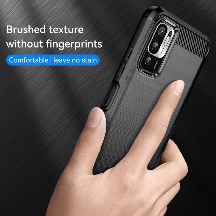 For Xiaomi Redmi Note 10 5G Brushed Texture Carbon Fiber TPU Case(Black) - Xiaomi Cases by buy2fix | Online Shopping UK | buy2fix
