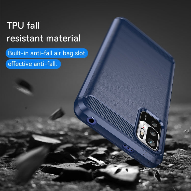 For Xiaomi Redmi Note 10 5G Brushed Texture Carbon Fiber TPU Case(Navy Blue) - Xiaomi Cases by buy2fix | Online Shopping UK | buy2fix
