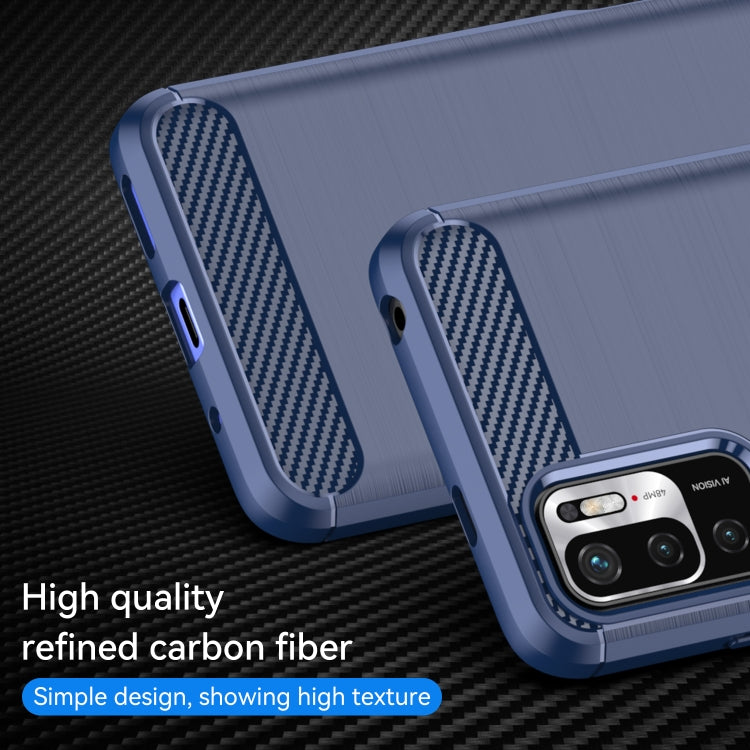 For Xiaomi Redmi Note 10 5G Brushed Texture Carbon Fiber TPU Case(Navy Blue) - Xiaomi Cases by buy2fix | Online Shopping UK | buy2fix