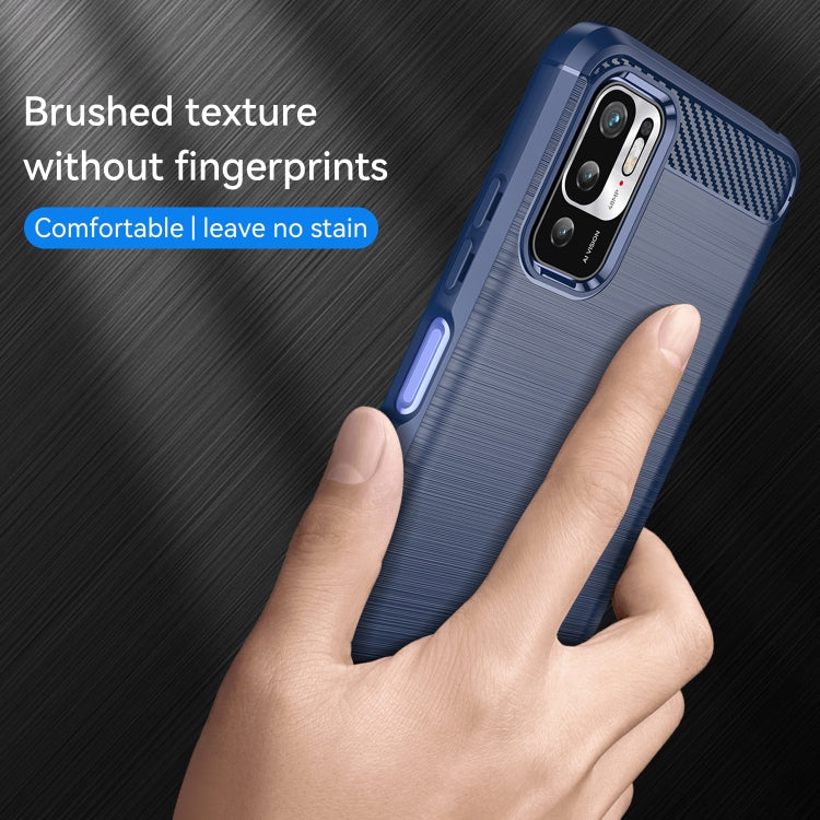 For Xiaomi Redmi Note 10 5G Brushed Texture Carbon Fiber TPU Case(Navy Blue) - Xiaomi Cases by buy2fix | Online Shopping UK | buy2fix