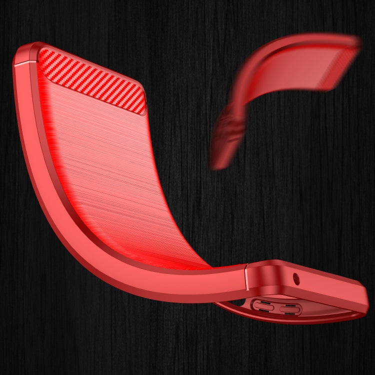 For Xiaomi Redmi Note 10 5G Brushed Texture Carbon Fiber TPU Case(Red) - Xiaomi Cases by buy2fix | Online Shopping UK | buy2fix