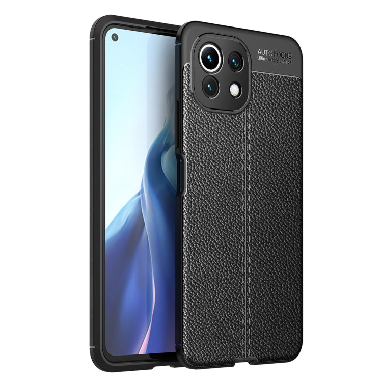 For Xiaomi Mi 11 Lite Litchi Texture TPU Shockproof Case(Black) - Xiaomi Cases by buy2fix | Online Shopping UK | buy2fix