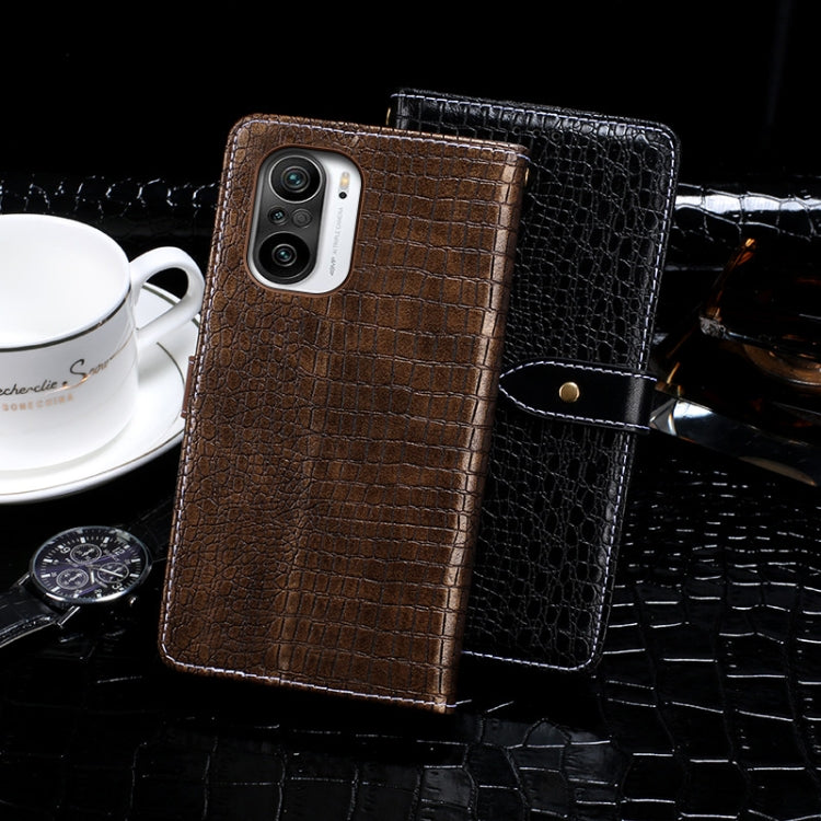 For Xiaomi Poco F3 / Redmi K40 idewei Crocodile Texture Horizontal Flip Leather Case with Holder & Card Slots & Wallet(Black) - Xiaomi Cases by idewei | Online Shopping UK | buy2fix