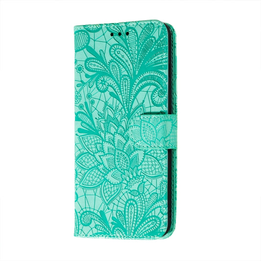 For Motorola Moto G30 Lace Flower Embossing Pattern Horizontal Flip Leather Case with Holder & Card Slots & Wallet & Photo Frame(Green) by buy2fix