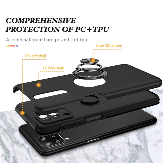 For Samsung Galaxy A12 5G PC + TPU Shockproof Magnetic Protective Case with Invisible Ring Holder(Black) by buy2fix