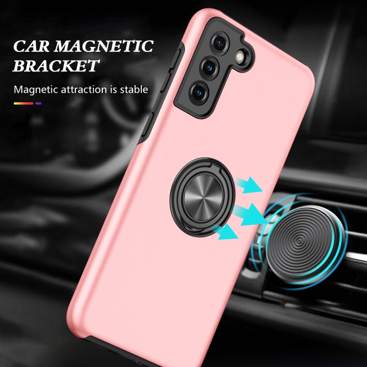 For Samsung Galaxy S21+ 5G PC + TPU Shockproof Magnetic Protective Case with Invisible Ring Holder(Rose Gold) - Galaxy S21+ 5G Cases by buy2fix | Online Shopping UK | buy2fix