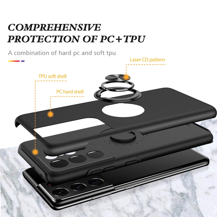For Samsung Galaxy S21 Ultra 5G PC + TPU Shockproof Magnetic Protective Case with Invisible Ring Holder(Black) - Galaxy S21 Ultra 5G Cases by buy2fix | Online Shopping UK | buy2fix