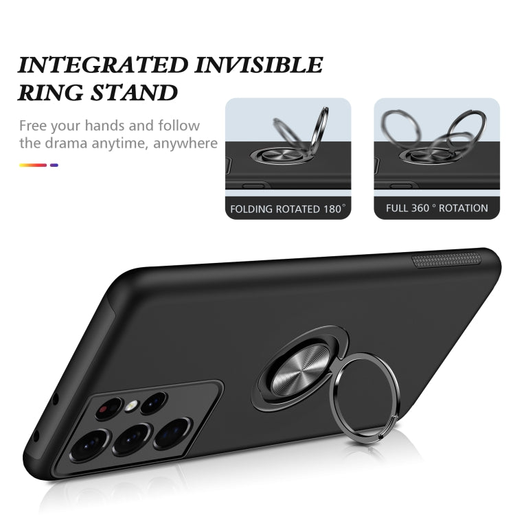 For Samsung Galaxy S21 Ultra 5G PC + TPU Shockproof Magnetic Protective Case with Invisible Ring Holder(Black) - Galaxy S21 Ultra 5G Cases by buy2fix | Online Shopping UK | buy2fix