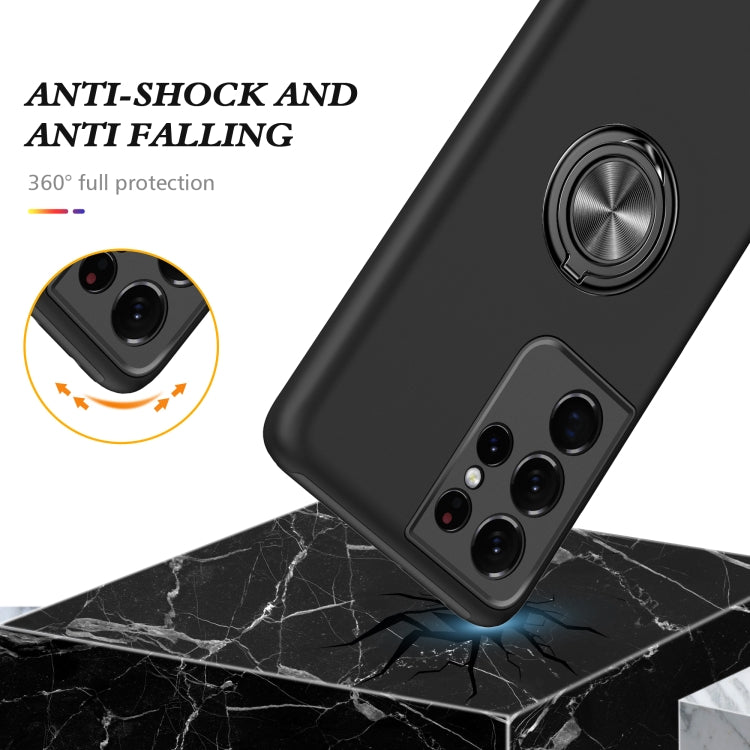 For Samsung Galaxy S21 Ultra 5G PC + TPU Shockproof Magnetic Protective Case with Invisible Ring Holder(Black) - Galaxy S21 Ultra 5G Cases by buy2fix | Online Shopping UK | buy2fix