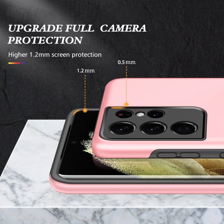 For Samsung Galaxy S21 Ultra 5G PC + TPU Shockproof Magnetic Protective Case with Invisible Ring Holder(Rose Gold) - Galaxy S21 Ultra 5G Cases by buy2fix | Online Shopping UK | buy2fix