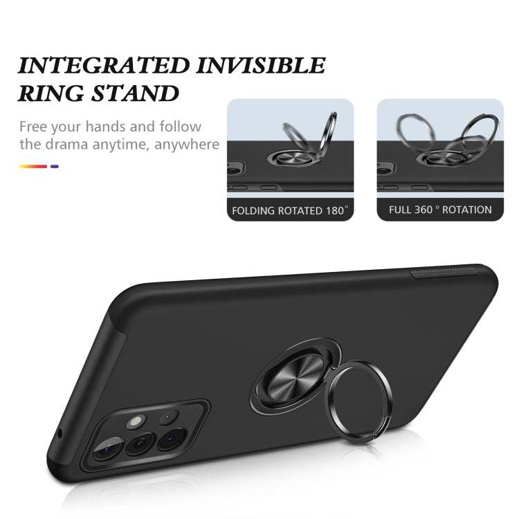 For Samsung Galaxy A72 PC + TPU Shockproof Magnetic Protective Case with Invisible Ring Holder(Black) - Galaxy Phone Cases by buy2fix | Online Shopping UK | buy2fix