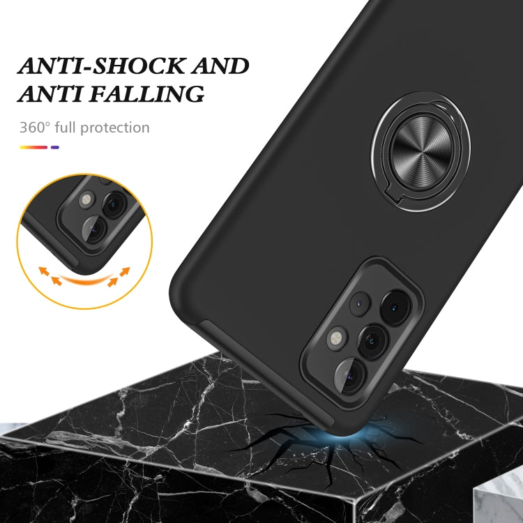 For Samsung Galaxy A72 PC + TPU Shockproof Magnetic Protective Case with Invisible Ring Holder(Black) - Galaxy Phone Cases by buy2fix | Online Shopping UK | buy2fix