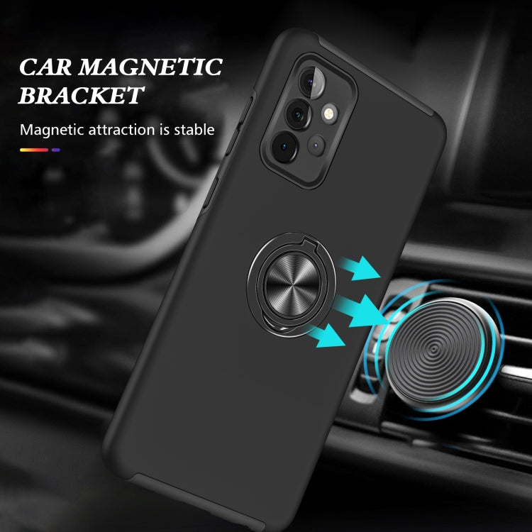 For Samsung Galaxy A72 PC + TPU Shockproof Magnetic Protective Case with Invisible Ring Holder(Black) - Galaxy Phone Cases by buy2fix | Online Shopping UK | buy2fix