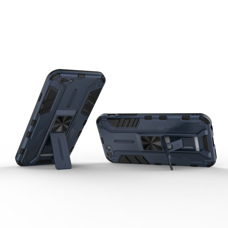 For iPhone SE 2022 / SE 2020 / 8 / 7 Supersonic PC + TPU Shock-proof Protective Case with Holder(Dark Blue) - iPhone SE 2022 / 2020 / 8 / 7 Cases by buy2fix | Online Shopping UK | buy2fix