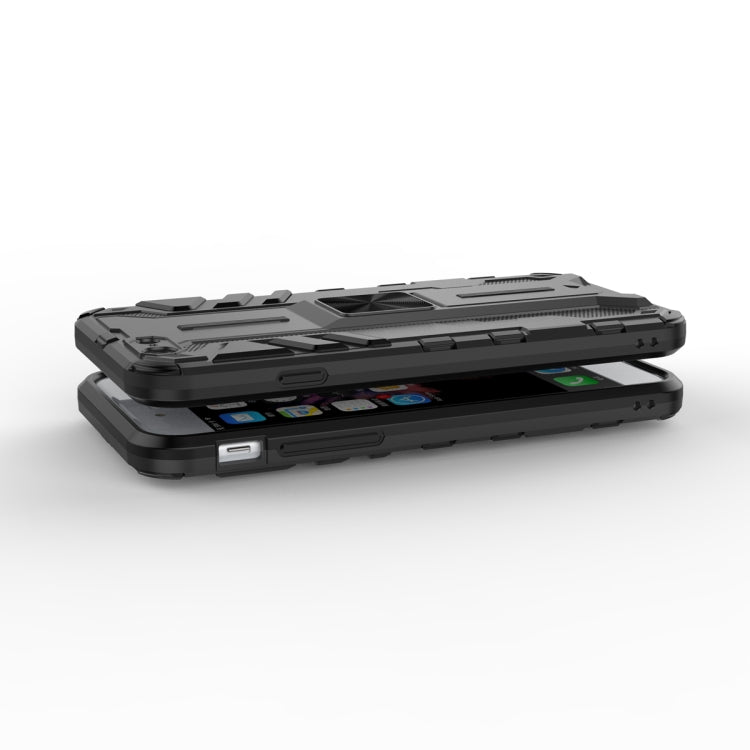 For iPhone SE 2022 / SE 2020 / 8 / 7 Supersonic PC + TPU Shock-proof Protective Case with Holder(Dark Blue) - iPhone SE 2022 / 2020 / 8 / 7 Cases by buy2fix | Online Shopping UK | buy2fix
