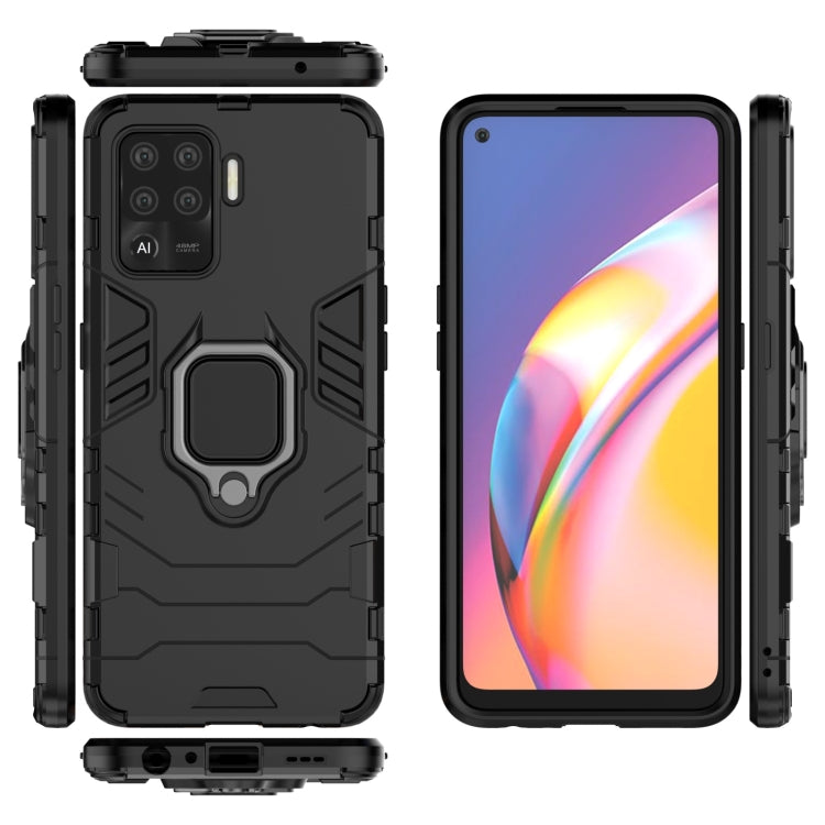 For OPPO A94 Shockproof PC + TPU Protective Case with Magnetic Ring Holder(Black) - OPPO Cases by buy2fix | Online Shopping UK | buy2fix