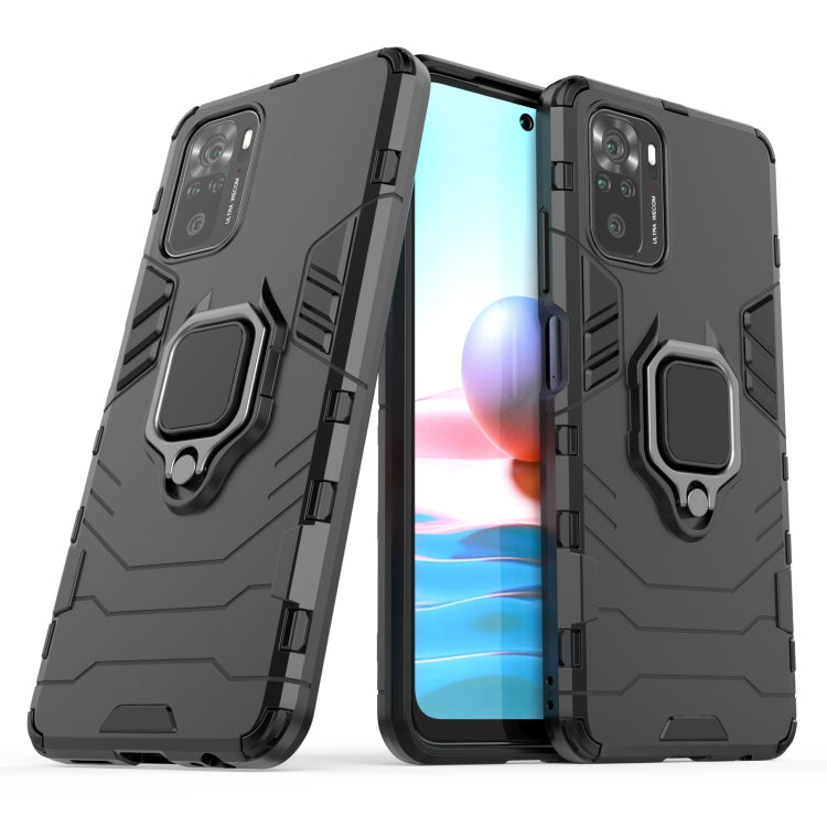 For Xiaomi Redmi Note 10 4G Shockproof PC + TPU Protective Case with Magnetic Ring Holder(Black) - Xiaomi Cases by buy2fix | Online Shopping UK | buy2fix
