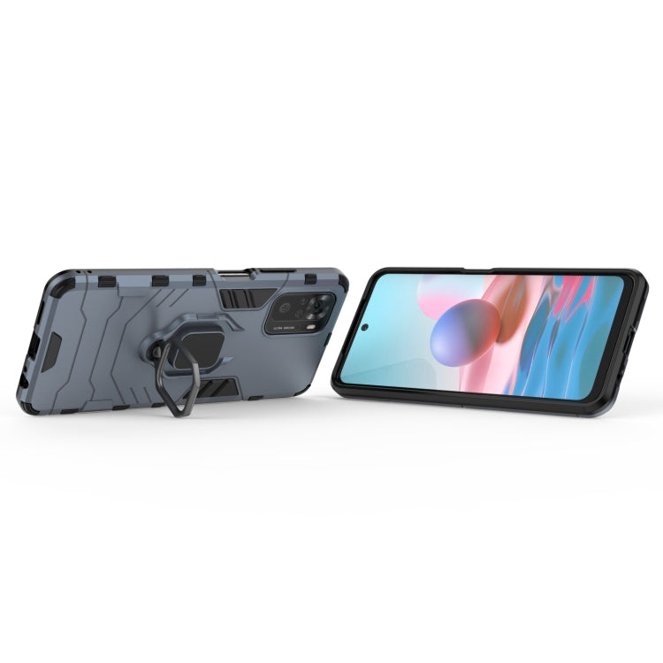 For Xiaomi Redmi Note 10 4G Shockproof PC + TPU Protective Case with Magnetic Ring Holder(Navy Blue) - Xiaomi Cases by buy2fix | Online Shopping UK | buy2fix