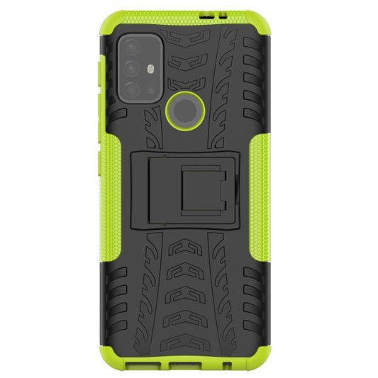 For Motorola Moto G30 Tire Texture Shockproof TPU+PC Protective Case with Holder(Green) by buy2fix