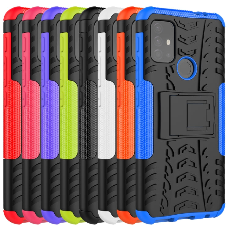 For Motorola Moto G30 Tire Texture Shockproof TPU+PC Protective Case with Holder(Green) by buy2fix