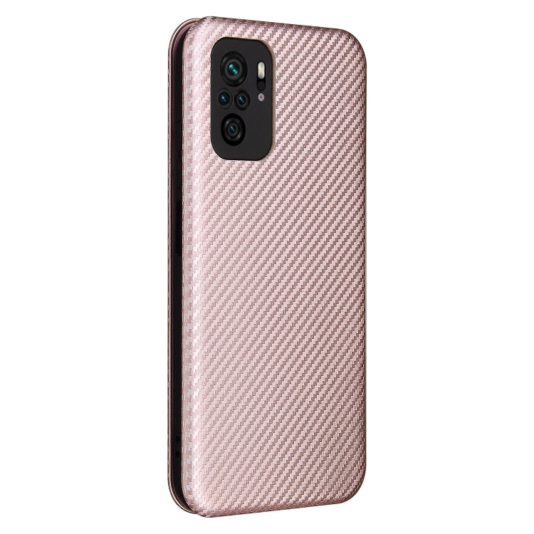 For Xiaomi Redmi Note 10 Pro Carbon Fiber Texture Horizontal Flip TPU + PC + PU Leather Case with Card Slot(Pink) - Xiaomi Cases by buy2fix | Online Shopping UK | buy2fix