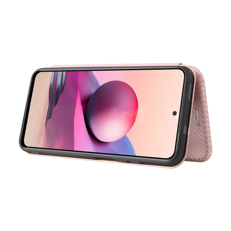 For Xiaomi Redmi Note 10 Pro Carbon Fiber Texture Horizontal Flip TPU + PC + PU Leather Case with Card Slot(Pink) - Xiaomi Cases by buy2fix | Online Shopping UK | buy2fix