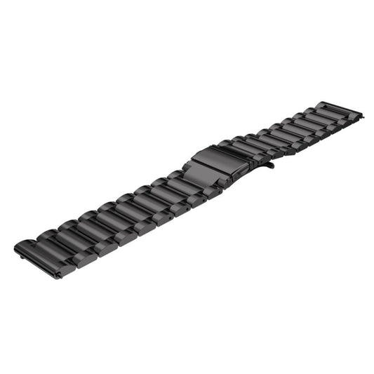 20mm Three Flat Buckle Stainless Steel Replacement Watchband for Samsung Galaxy Watch Active 2 / Amazfit GTS 2(Black) by buy2fix