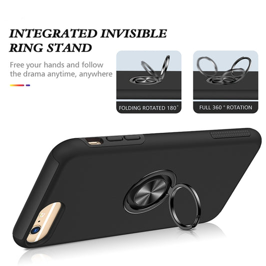 Magnetic Ring Kickstand Shockproof Phone Case For iPhone 6 Plus(Black) by buy2fix