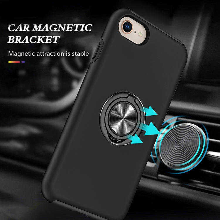 For iPhone SE 2022 / SE 2020 / 8 / 7 Magnetic Ring Kickstand Shockproof Phone Case(Black) by buy2fix
