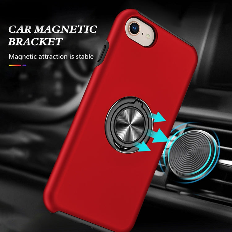 For iPhone SE 2022 / SE 2020 / 8 / 7 Magnetic Ring Kickstand Shockproof Phone Case(Red) by buy2fix