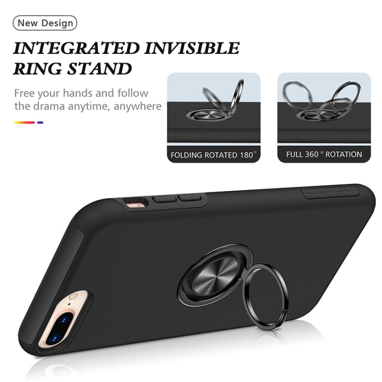 Magnetic Ring Kickstand Shockproof Phone Case For iPhone 8 Plus / 7 Plus(Black) - More iPhone Cases by buy2fix | Online Shopping UK | buy2fix