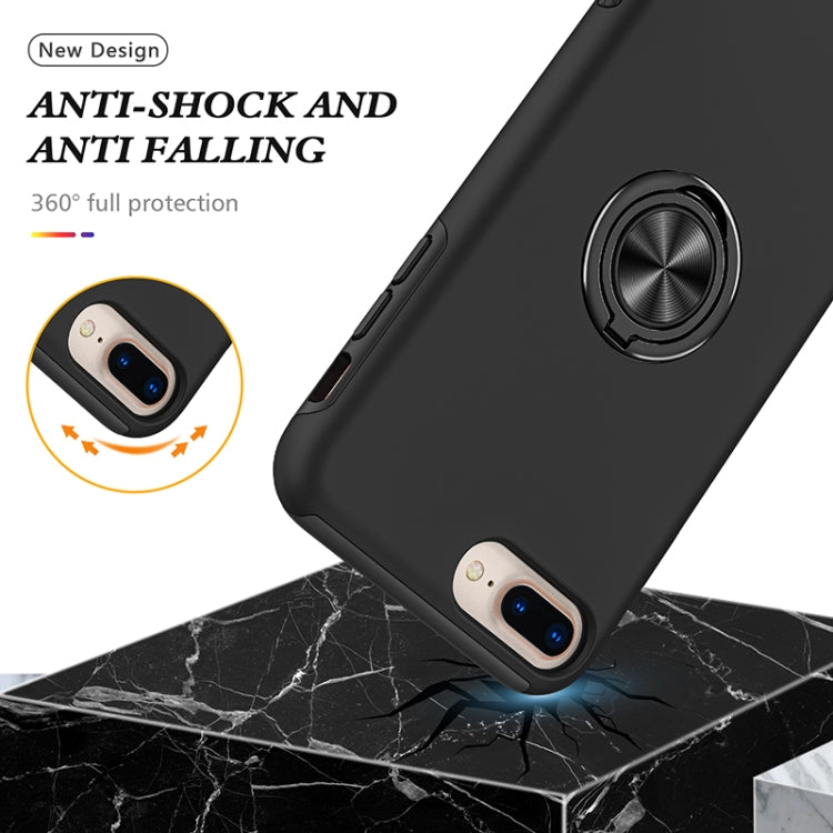 Magnetic Ring Kickstand Shockproof Phone Case For iPhone 8 Plus / 7 Plus(Black) - More iPhone Cases by buy2fix | Online Shopping UK | buy2fix